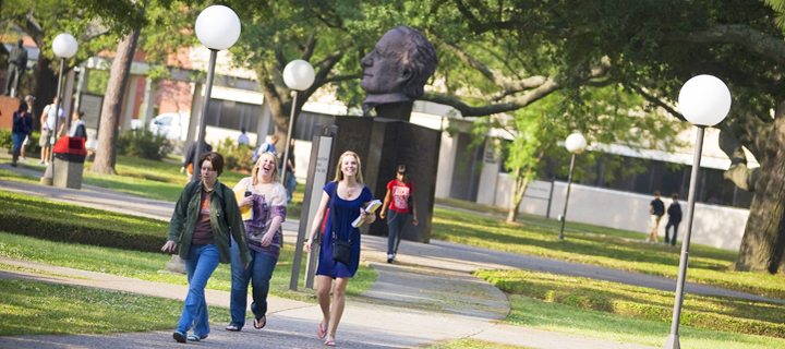 students on campus