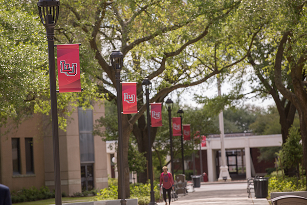 LU Banners on Campus