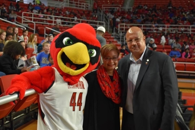 SOAR and Big Red welcomes Associate Superintendent, Anita Frank to Lamar University men and women’s basketball season tip-off.
