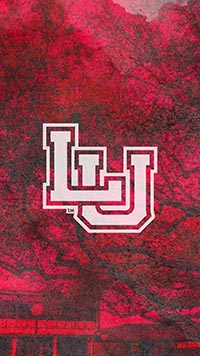 LU logo against red tree background