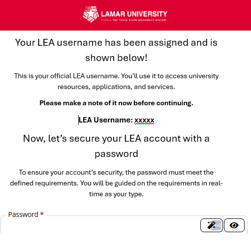 secure your lea account with a password