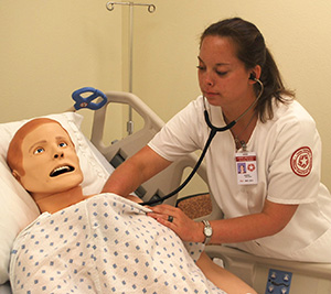 Jessica Pospisil in nursing simulation lab