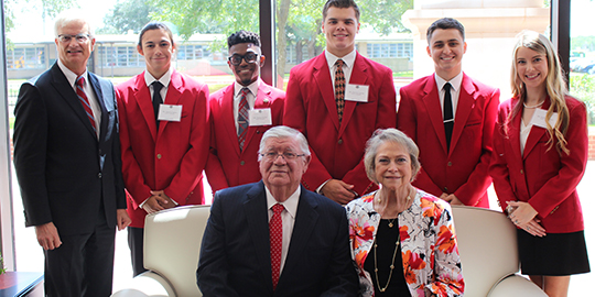Lamar University Ambassadors assisting at the College of Business Hall of Fame Awards