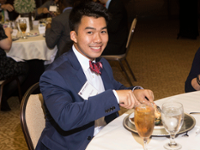 Ambassadors Etiquette Dinner - Luke Nguyen practices his dining etiquette