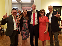 Juan and Peggy Zabala, Randy and Nancy Best, and Ken Evans at the DFW Area LU Party at the home of Mrs. and Mrs. Randy Best