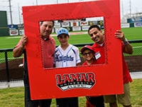 Former SGA Presidents Lance Broussard and Brian Hurtado with their sons at the SGA Alumni Reunion event.