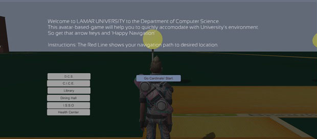 Welcome screen of virtual map program