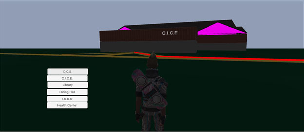 A front view of a new building on campus