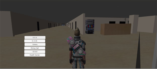 A student inside the Wimberley building