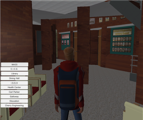 The student seating area of the first floor of the Cherry Engineering building