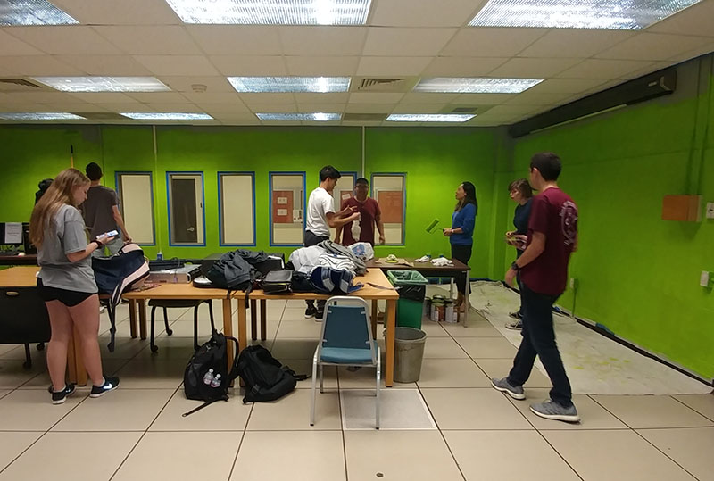 Students Paint Room Green