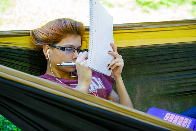 Student in Hammock