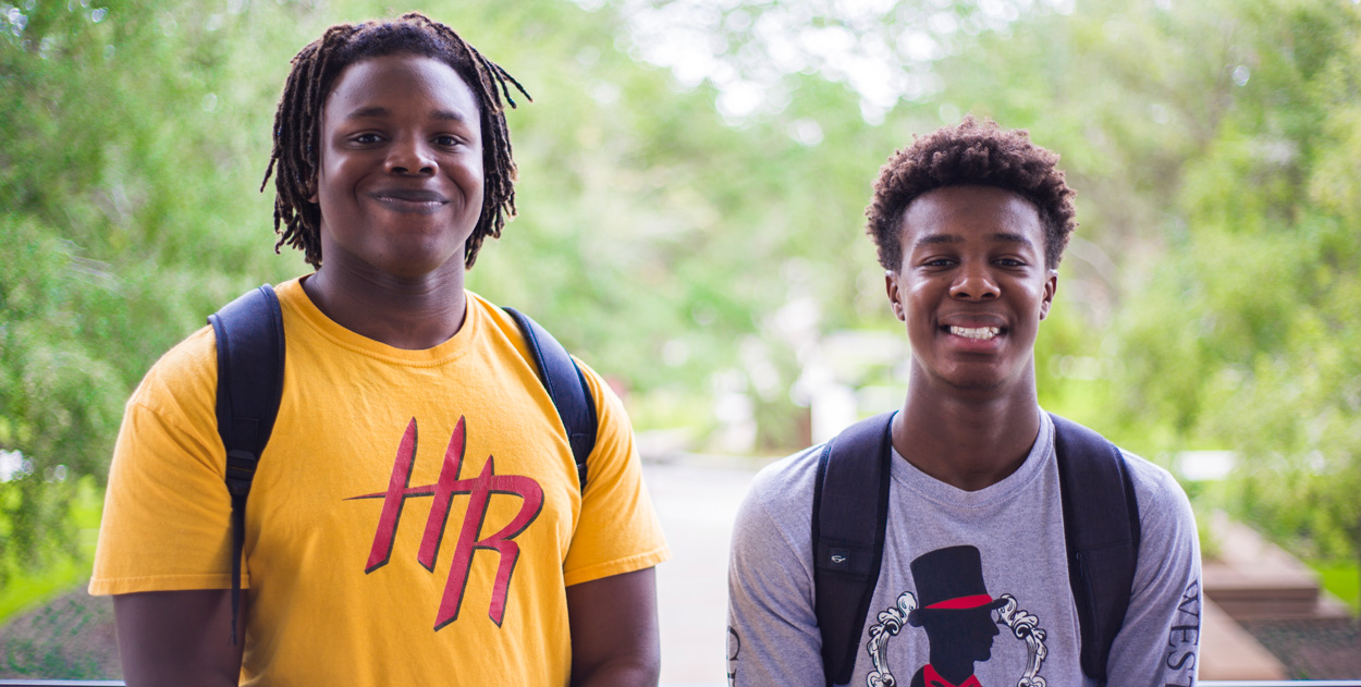 Quinton Haynes and Elie Glover smiling at camera