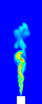 flame inside a gas turbine combuster