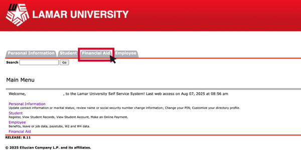 self service banner home page