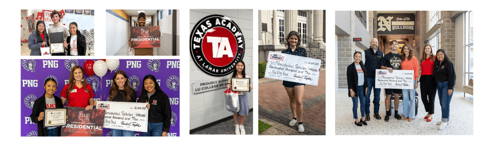 Collage of Students Offered Presidential and SETX Legends Scholarship