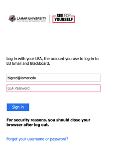 LEA login page