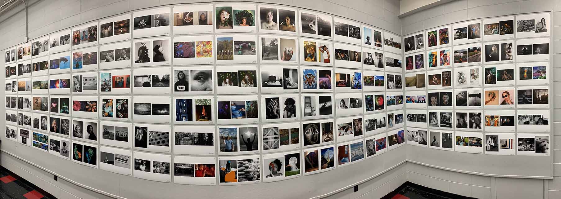 Installation of student photography. 