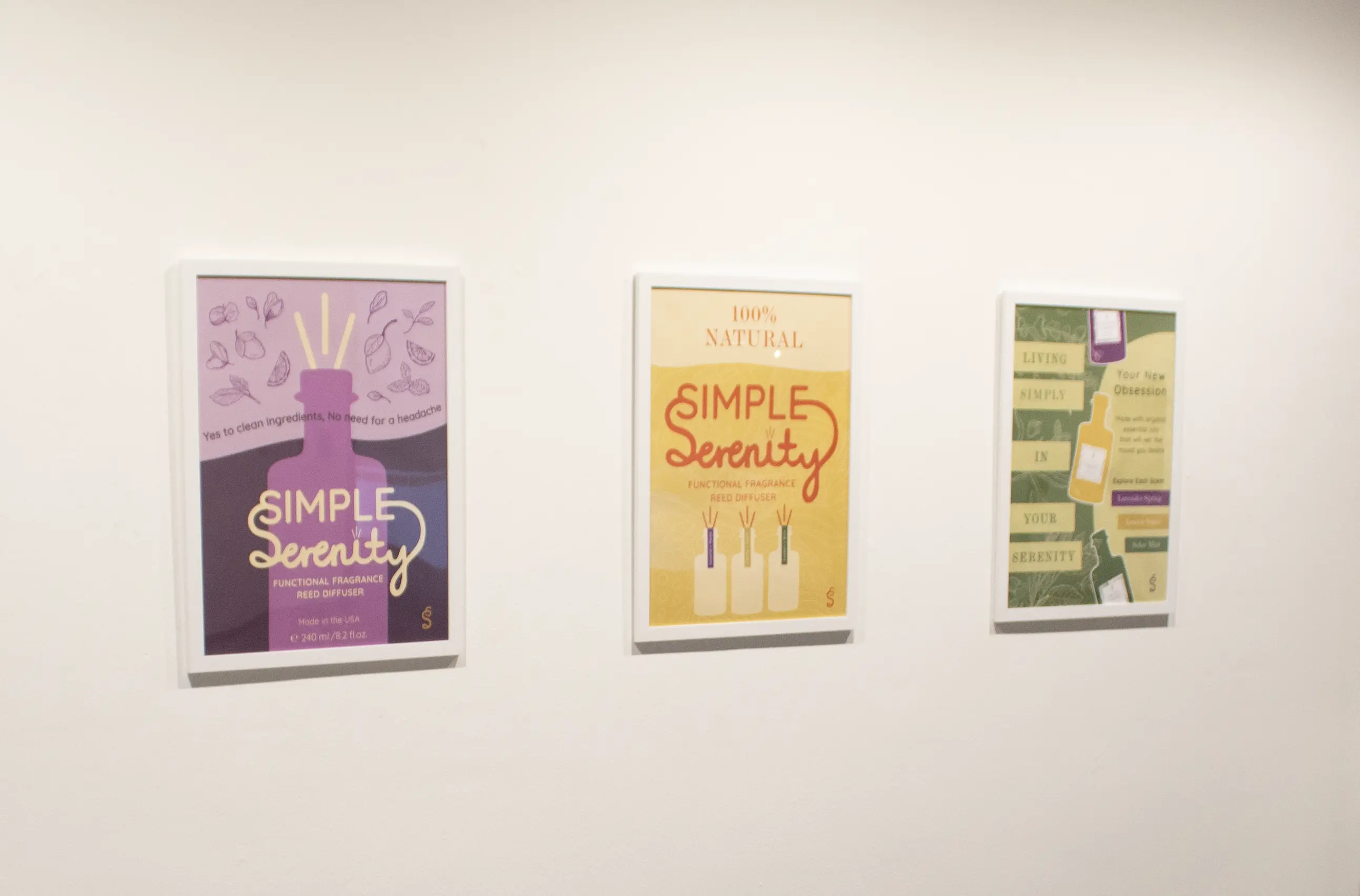 Simple Serenity - 3 product posters hanging on wall