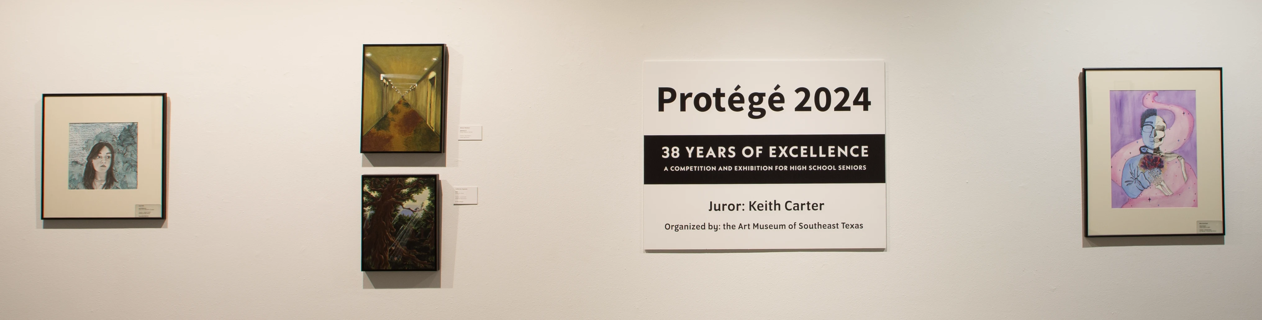 Protege 2024 - various art projects hanging on wall