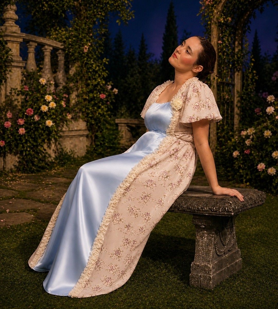 opera felixdunwoody 2026, young woman sitting on a bench surrounded by roses