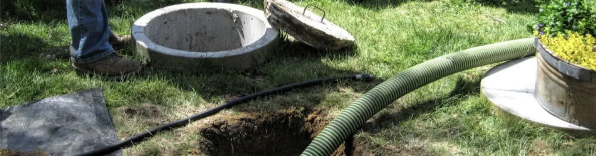 Septic system being cleaned out