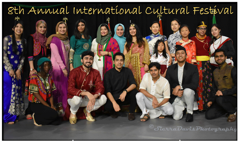 2022 International Cultural Festival; group of men and women dressed in traditional cultural styles