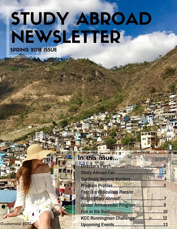 Click here to view the Spring 2018 newsletter for Study Abroad