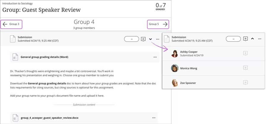 Anthology Grading Group Submissions
