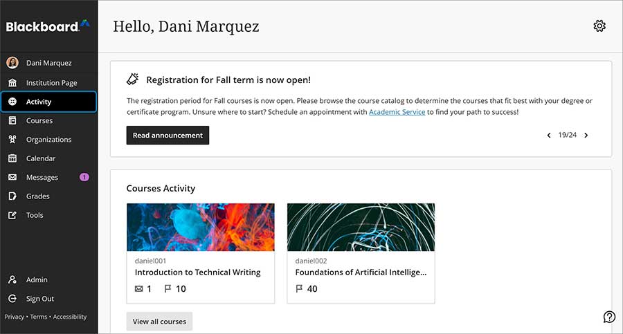 Anthology Instructor Activity Page