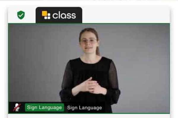 Making Sign Language Interpreters Visible in Class for Teams