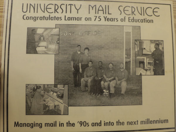 University Mail Service congratulations card