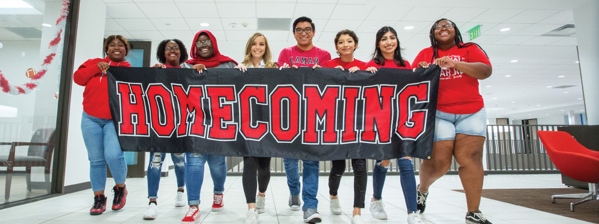Lamar University homecoming banner