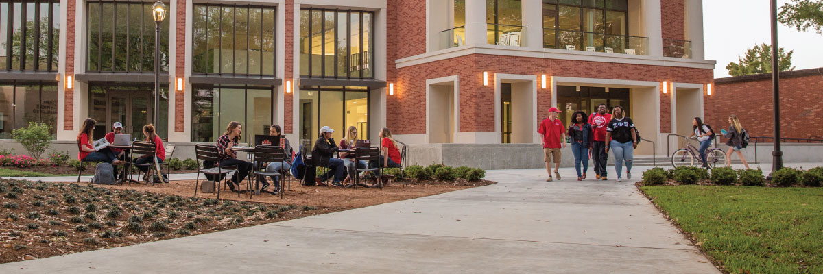 Students walking in front of Setzer Student Center