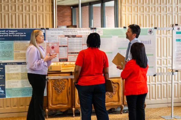 Students presenting at Women Panel