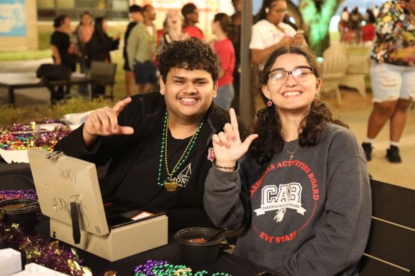  CAB Student Workers at Mardi Gras Event 