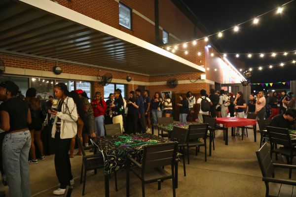 Student Crowd at Mardi Gras Event
