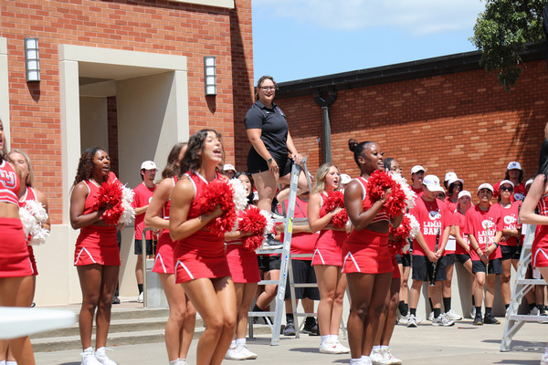 Cheerleaders and Band at Pep Rally