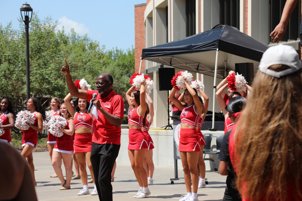 Dr. Titus at Pep Rally