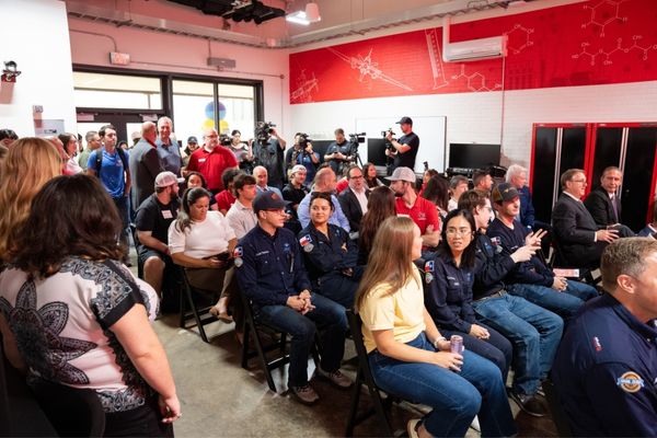 Valero Ribbon Cutting Crowd