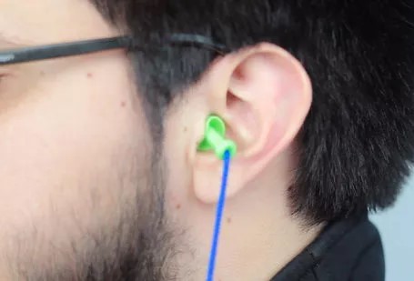 Worn Plastic Earplugs