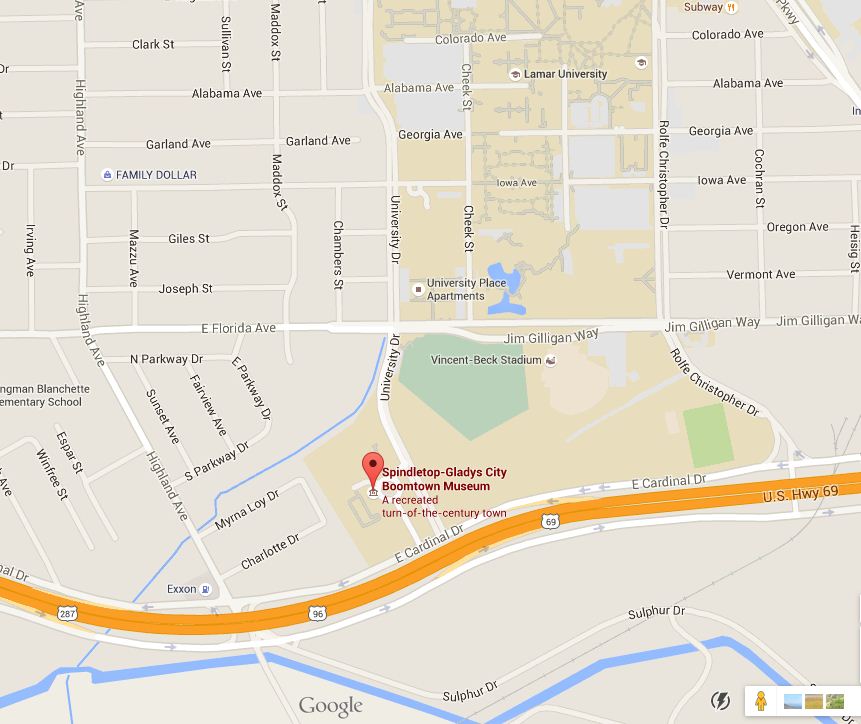 Spindletop/Gladys City Boomtown Museum Map