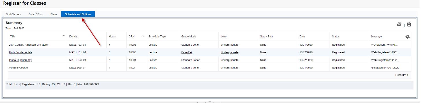 Class Schedule – Courses