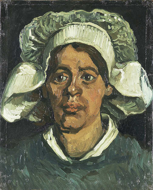 Vincent van Gogh, “Head of a Woman Wearing a White Cap,” November 1884–May 1885, oil on canvas, Kröller-Müller Museum, Otterlo, the Netherlands.