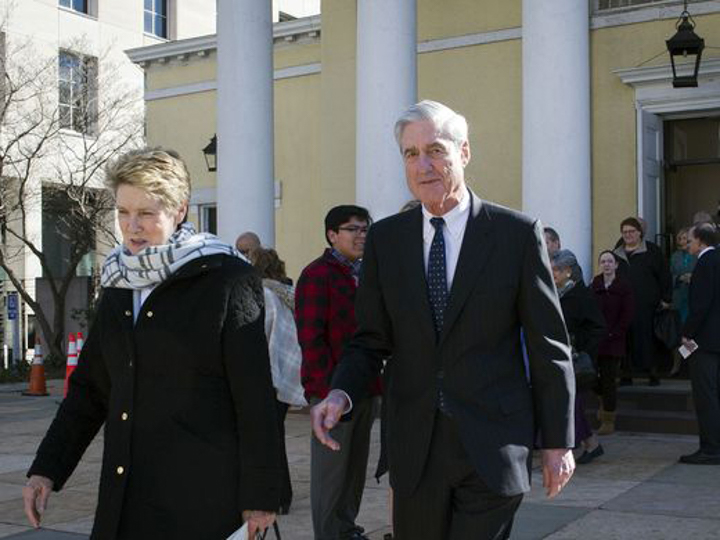 Special Counsel, Robert Mueller and his wife Ann leave St. John's Episcopal Church, across from the White House, after attending morning services in Washington, D.C., March 24. AP photo by Cliff Owen