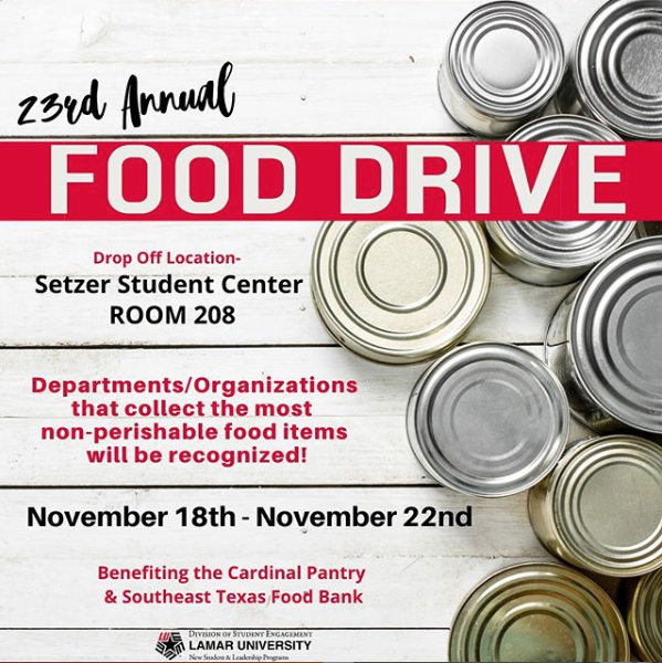 23rd Annual Food Drive. New Student and Leadership Programs 