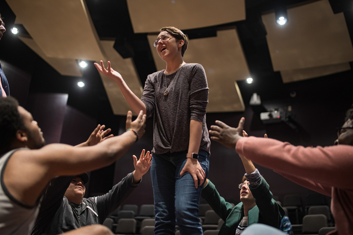 Lamar University students rehearse on Nov. 4 for an upcoming opera  production in the Rothwell Recital Hall, Nov. 8-9.