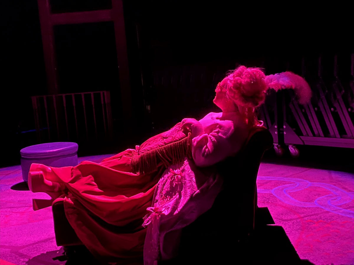 CJ Jeffcoat plays Marie Antoinette in "The Revolutionists" through April 16. UP photo by Maddie Sims.