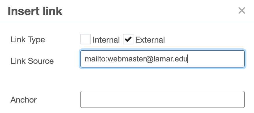 Insert Email Address