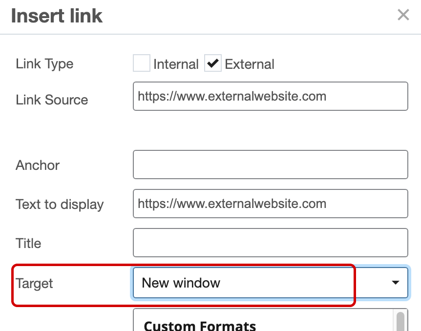 Inserting External Links